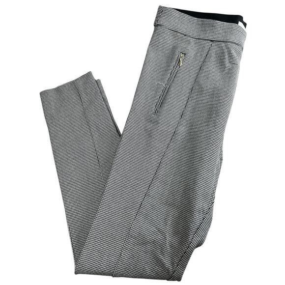 Women's H&M Houndstooth Pants Sz 8 Black White Stretch Skinny Career Wear Office - Picture 7 of 7